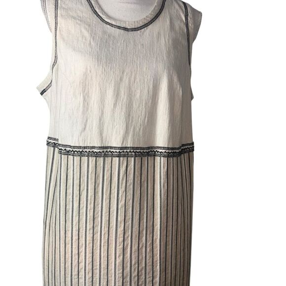 Vintage Surya II Sleeveless Dress Size 1X Ivory Boho Travel Buttons - Picture 7 of 10